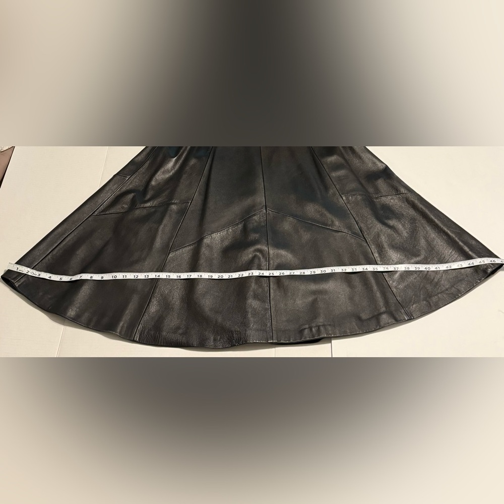 Gingette Leather Vintage Black Soft Maxi Lined Zip Genuine Skirt Israel 26β - Picture 10 of 16